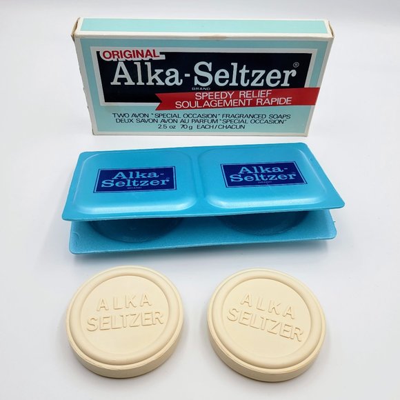 Vintage Avon Gentleman’s Blend Soaps Shaped As Two Alka-Seltzer Tablets Unused - Picture 1 of 16